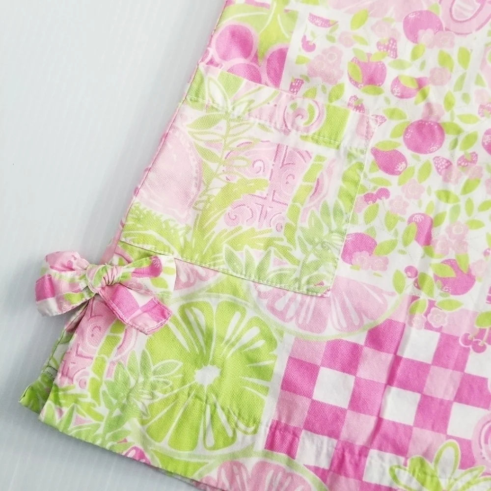 LILLY PULITZER Vintage White Tag Toddler Girl Green Citrus Shift Dress